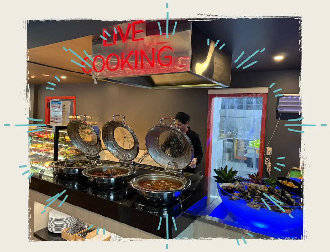 Live cooking at Valentines