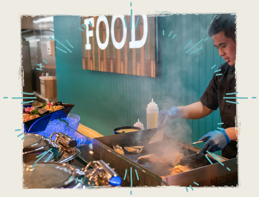 Live cooking at Valentines